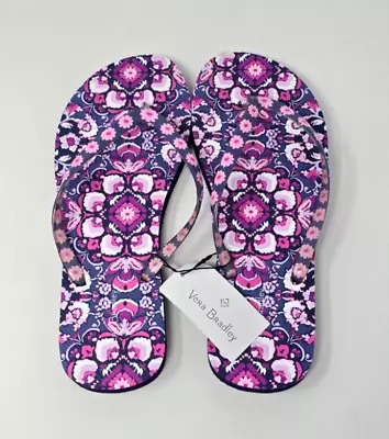 NWT Vera Bradley Women's Flip Flops Magenta Medallion Print Large (9-10) • $12.99