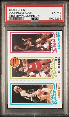 1980 Topps Basketball Larry Bird Magic Johnson Rookie Card PSA 6 EX MINT Dr J • $799.99