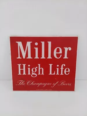 Vintage Miller High Life 1970's Plastic Sign Miller Brewing Co Milwaukee WI READ • $39.95