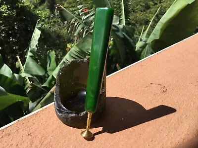 Vintage Jade Green Swirl Bakelite Custom Tobacco Pipe Tamper Mid Century • $21.50