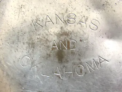 Antique Collapsible Travel Folding Metal Cup Lid Mark Kansas And Oklahoma • $10