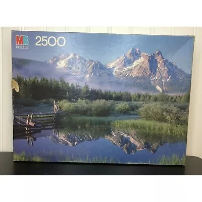 MB Grand Puzzle 2500 Piece Mountain Sawtooth Range Idaho 4870-1 Sealed 1986 • $24.99