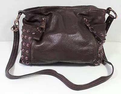 B. MAKOWSKY Large Dark Brown Cross-Body Shoulder Bag - Studded • $39