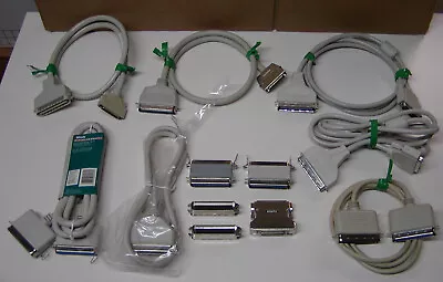 Lot Of 7 SCSI Cables 4 Terminators 1 Adapter Centronics 50 DB25 HD50 HP AMP Mac • $35