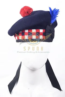 Scottish Highlander Military Piper DICED BALMORAL Bonnet Hat /KILT CAP 100% Wool • $34.20