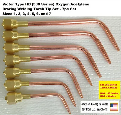 Victor Type HD (300 Series) Oxygen/Acetylene Brazing/Welding Torch Tip Set -7pc • $119.99