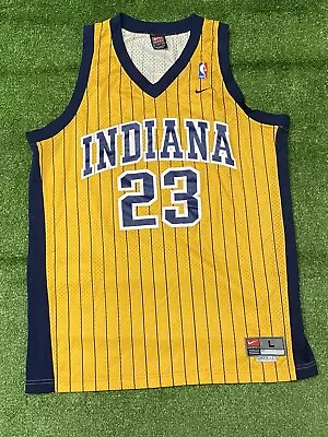 Ron Artest Indiana Pacers Nike Jersey Yellow Pinstripe Size XL • $150