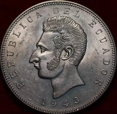 Uncirculated 1943 Ecuador 25 Sucres Silver Foreign Coin • $17.83