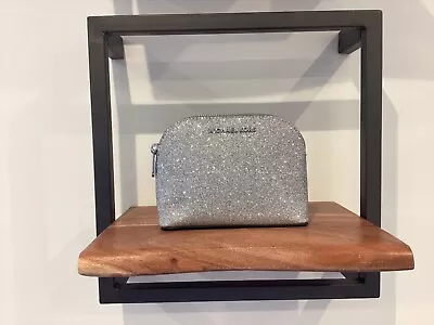 Stunning Michael Kors Silver Glitter Makeup Bag New • £20