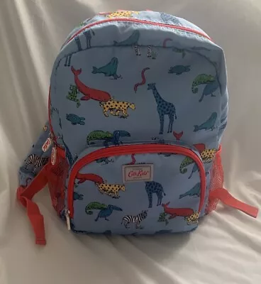 Cath Kidston  Kids Zoo Animal Rucksack Light Blue & Red Trimmesh Bottle Holders • £11.28