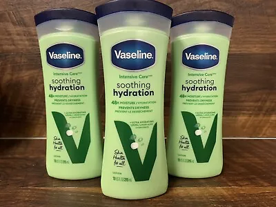 3 Vaseline Intensive Care Soothing Hydration Aloe Vera  BodyLotion 10 Oz Ea New • $27.77