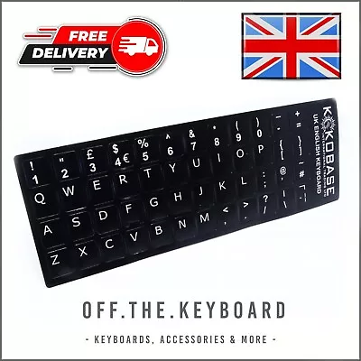 UK English Black Keycap Stickers QWERTY Keyboard Desktop Laptop Computer PC • £1.99