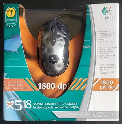Open Box Logitech MX518 Gaming Grade Optical Mouse(MX518CA 931352-0215)(M-BS81A) • $292.64