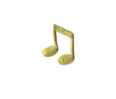 Music - Musical Note - Double Note - Gold Metallic Embroidered Iron On Patch • $2.99