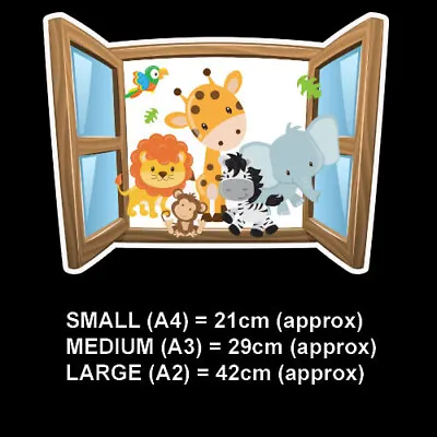 £2.99 • Buy Nursery Wall Art Stickers Safari Animals Window Jungle Nursery Decal Kids Childr