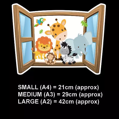 £2.99 • Buy Nursery Wall Art Stickers Safari Animals Window Jungle Nursery Decal Kids Childr