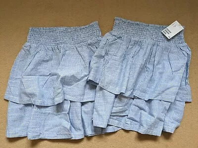 H+M Skirts - Summer - Pack Of 2 - Cotton - Blue - White - Brand New With Tags • £0.99