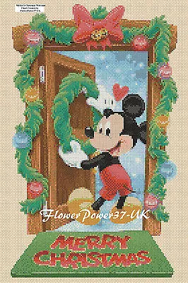 £4.50 • Buy Cross Stitch Chart - Mickey Mouse  Mickey's Christmas Welcome  Flowerpower37-uk.