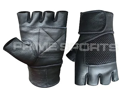 £4.49 • Buy Weight Lifting Padded Leather Gloves Training Fitness Body Building GYM - 107