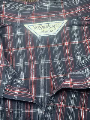 Vintage YSL Yves Saint Laurent Chimes Button Up Short Sleeve Men’s Medium • $24.99