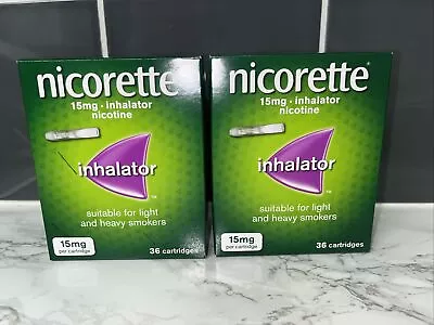 £40 • Buy Nicorette Inhalator 15mg 36 Cartridges Brand New X2 Boxes