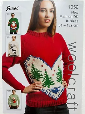 £3.50 • Buy Jarol Woolcraft 1052 Winter Christmas Jumper Knitting Pattern