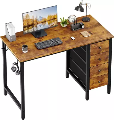 40 Inch Computer Desk With 4 Drawers Kids Student Small Desks For Home Office S • $118.88