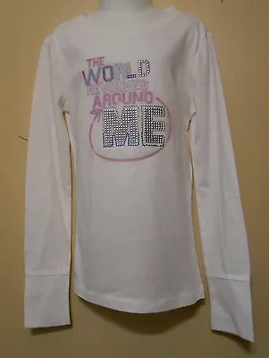 Limited Too Girls Graphic Long Sleeve  The World Revolves Around Me  T-Shirt 7 • $22.88