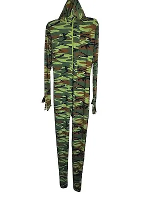 No Brand Hooded Full Bodysuit Unisex Lycra Size XXL Green Camouflage New • $25.28