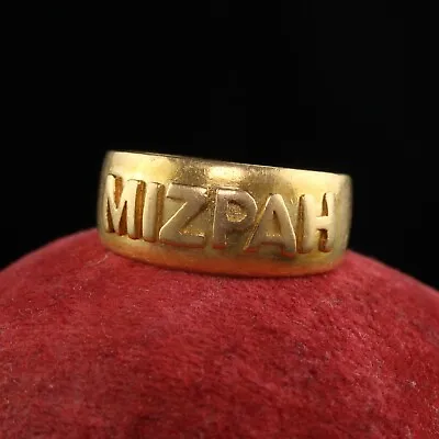 Antique Victorian English 18K Yellow Gold Mizpah Ring - Circa 1886 • $975