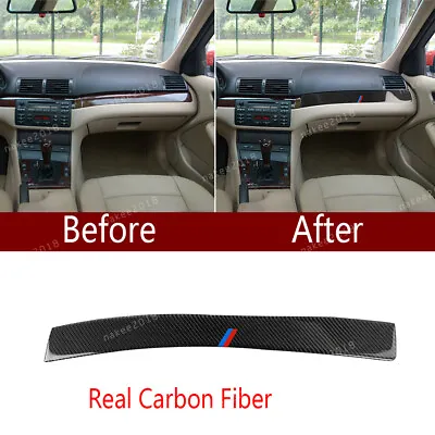 Real Carbon Fiber Dashboard Co-pilot Panel Cover For BMW 3 Series E46 1998-2005 • $46.99