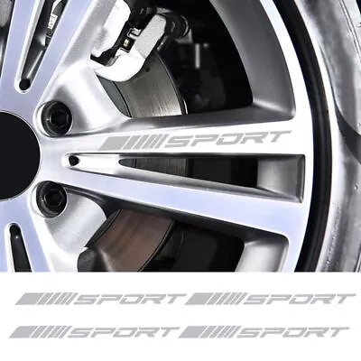 4x SPORT Racing Stickers Car Rim Wheel Hub Graphic Decal Strips Auto Accessories • $6.44