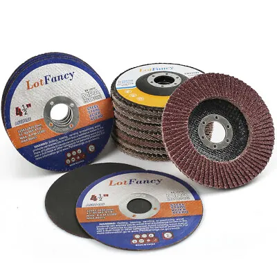 4.5x7/8  40/60/80/120 Grit Flat Flap Disc Grinding Sanding Wheels Aluminum Oxide • $15.19