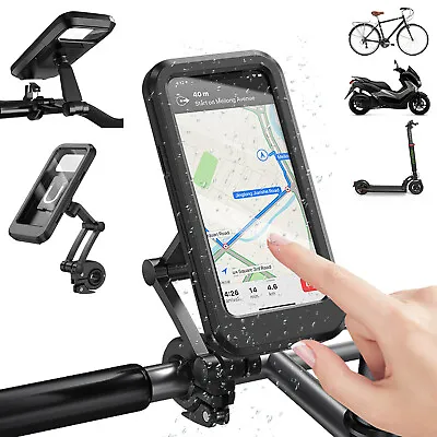 Motorcycle Bike Handlebar Phone Mount Holder Waterproof Case For IPhone Samsung • $13.88