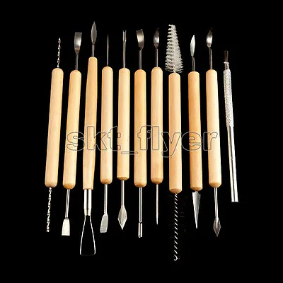11pcs Clay Sculpting Set Wax Carving Pottery Tools Shapers Polymer Modeling • $9.49
