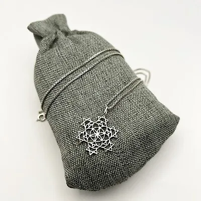 Sterling Silver Merkaba Seed Of Life Star Pendant On 925 Box Chain Necklace 20  • $42