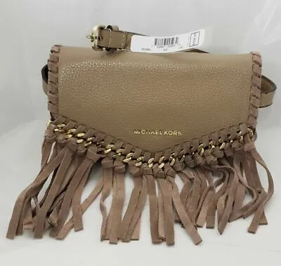 £49.95 • Buy Michael Kors Fringe Leather Waist Crossbody Bag - Beige/Truffle