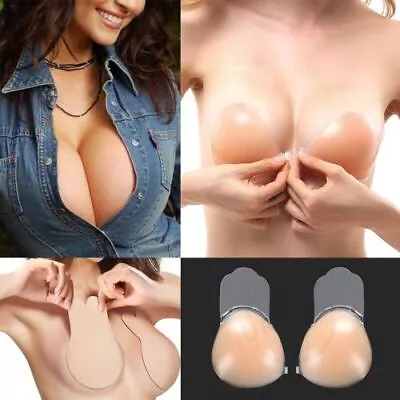 £8.99 • Buy Sticky Bra For Breast Lift Pasties Nipple Covers Invisible Silicone Adhesive Bra