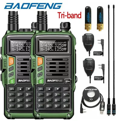 Baofeng 10w Tri-band Uhf/vhf Walkie Talkie Long Range Two Way Ham Radio Scanner • £64.97