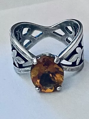 James Avery Retired RARE Silver Hard To Find Citrine Adorned Ring Size 8.5 • £632.52