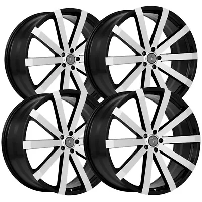 (Set Of 4) Velocity VW12 24x9.5 5x115 +13mm Black/Machined Wheels Rims 24  Inch • $1183.96