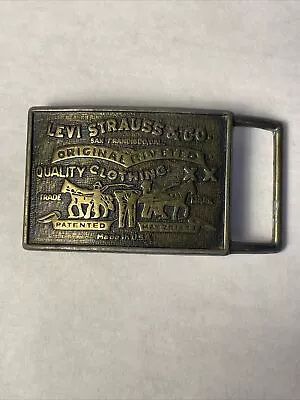 Vintage Levi Strauss And Co Original Riveted Brass Belt Buckle • $18.52