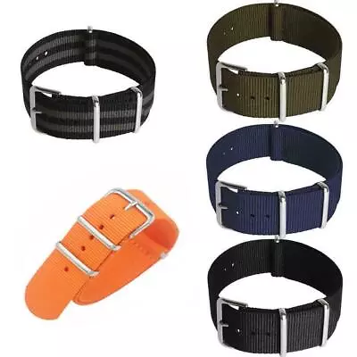 Smart Military Watch Strap Nylon Men Wristband With Pins 18mm20mm22mm Hot U8 • £1.79