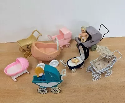 Vintage Miniature Dollhouse Carriage Baby Doll Stroller Buggy Lot 2 • $34.95