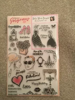 £6.99 • Buy Debbie Moore Designs Hello Gorgeous Rubber Stamp Set Cardmaking New  Heart ,love