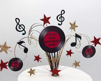 £14.99 • Buy Musical Notes Cake Topper Cake Decoration Stars On Wires 18th 21st Records 006