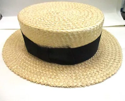 Stetson Select Straw Boater Hat Harzell's Youngstown Ohio Size 6 7/8 • $59.95