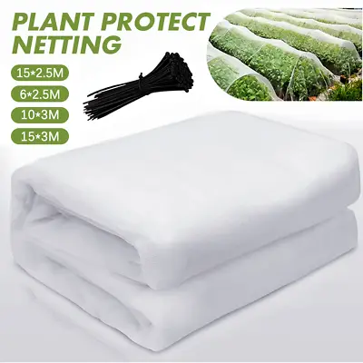 6-15M Garden Protect Netting Vegetable Crop Plant Fine Mesh Bird Insect Protect • £14.09