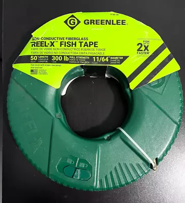 Greenlee FTXF-50 Fiberglass Fish Tape 50-ft 300lb Pull Strength 11/64  Diameter • $59.99