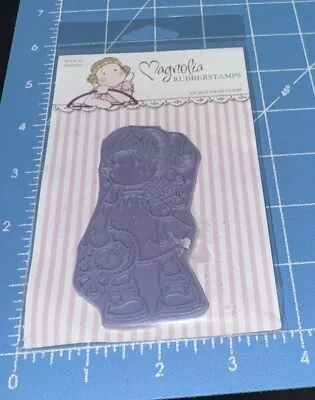 Magnolia Rubber Stamp Sweden Cling - Girl With Dress Holding Doll & Flowers • $7.99